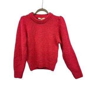 Vanessa Bruno Pink Puff Sleeve Cropped Alpaca Blend Sweater | S